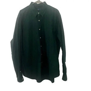 Ralph Lauren Long Sleeve Button Down Men's XXL Green with Purple Logo